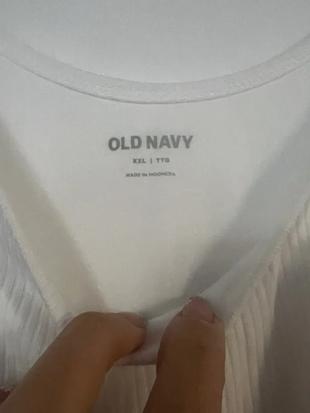 NWT Old Navy White Tie-Shoulder Ribbed Tank Body Suit XXL - Picture 7 of 15